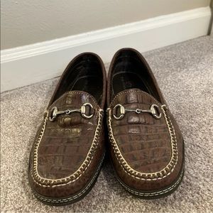 TB Phelps Leather Crocodile embossed Italian Slides